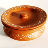 Terracotta Earthenware Serving Dish with Lid, Eco-friendly, Sustainable Dinnerware