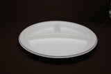 Terrahue 9 inch 3 compartment Round Plate, Biodegradable & Compostable, Sugarcane Bagasse